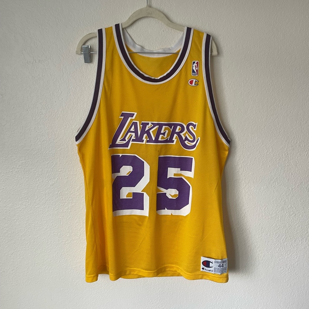 Vintage 90s champion LA lakers Eddie jones #25 nba basketball jersey size L